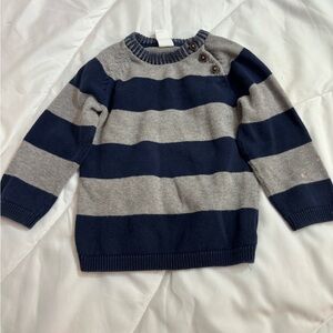 Boys H&M 12-18 months sweater blue and gray striped